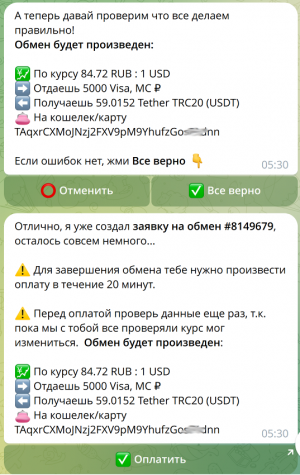 4 NetEx24 Bot покупка USDT Подтверждение и переход к оплате.png